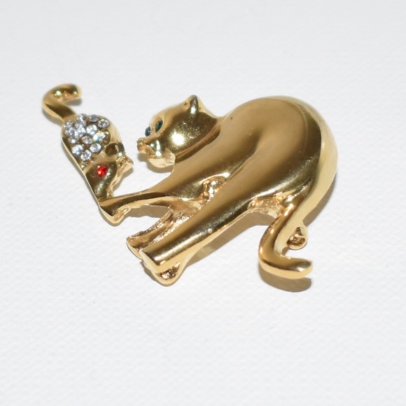 464. Vintage cat & mouse pin - Picture 3 of 8